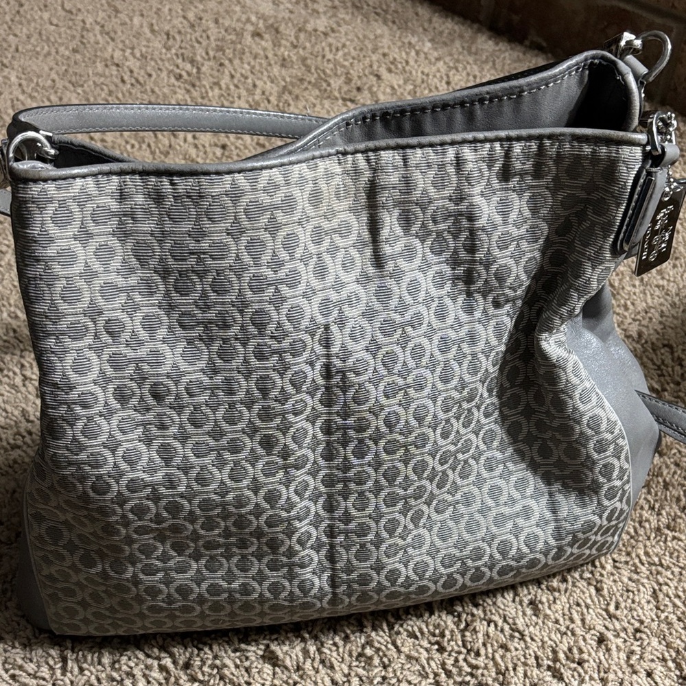 Gray Patterned Shoulder Bag